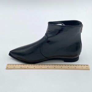 Women's Fashion pointed Toe Ankle Boots Low Block Heel Back Zipper Booties